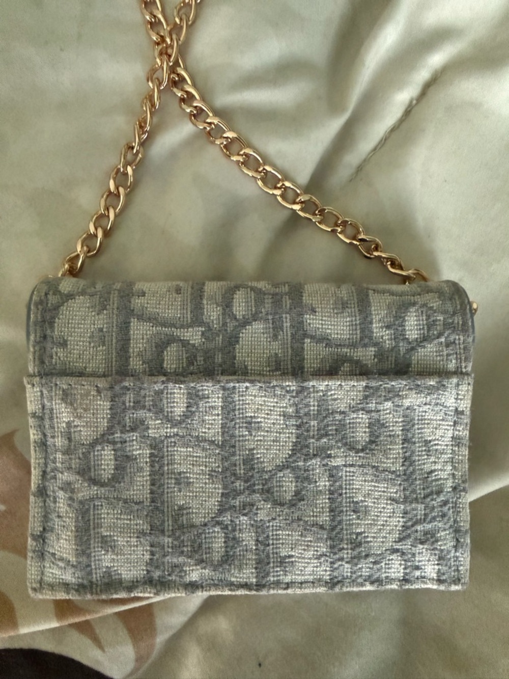 Christian Dior Oblique Jacquard Compact Wallet on Chain - Picture 2 of 6